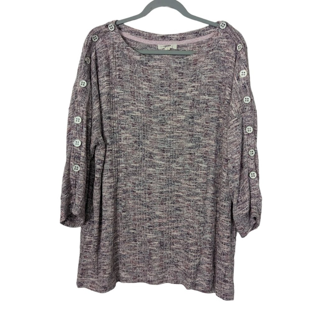 Women's Peyton Promise 1/2 sleeve top, multi, size 1X
